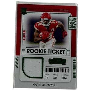 Chiefs Cornell Powell 2021 Contenders Rookie Ticket Patch RC Green #RTS-CPO